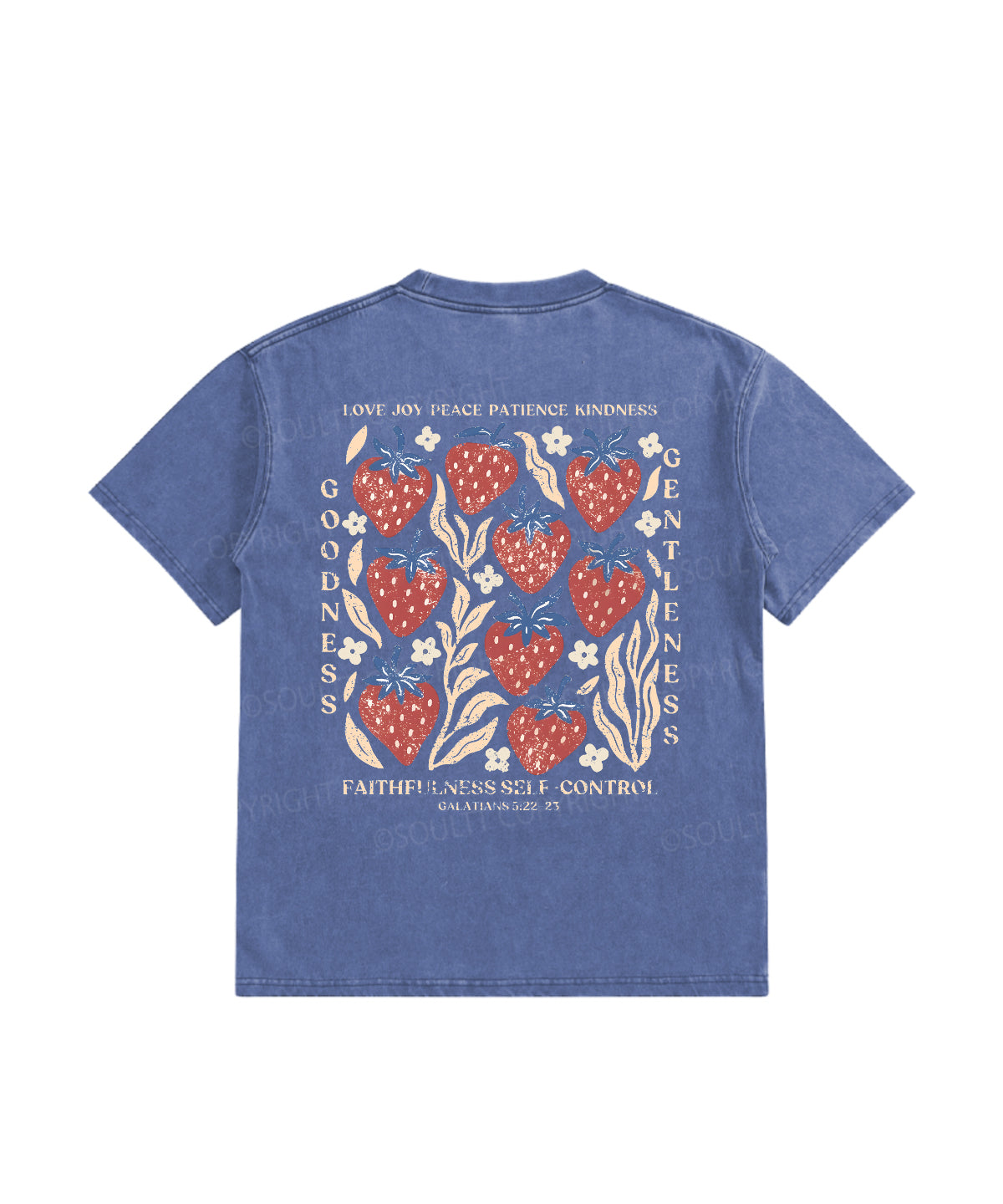 Kids Fruit Of The Spirit Double Sided Washed Christian T-shirt