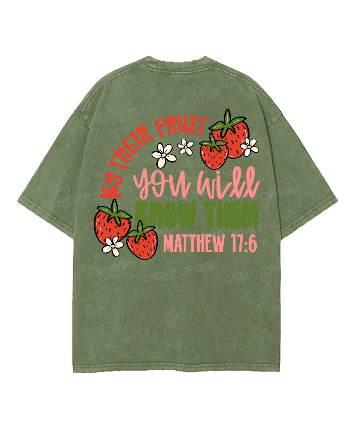 By Their Fruit Double Sided Unisex Washed Christian T-shirt