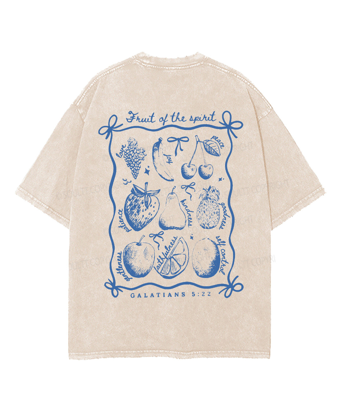 Fruit Of The Spirit Double Sided Unisex Washed Christian T-shirt