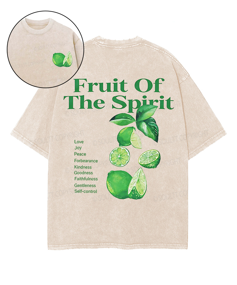 Fruit Of The Spirit Double Sided Unisex Washed Christian T-shirt