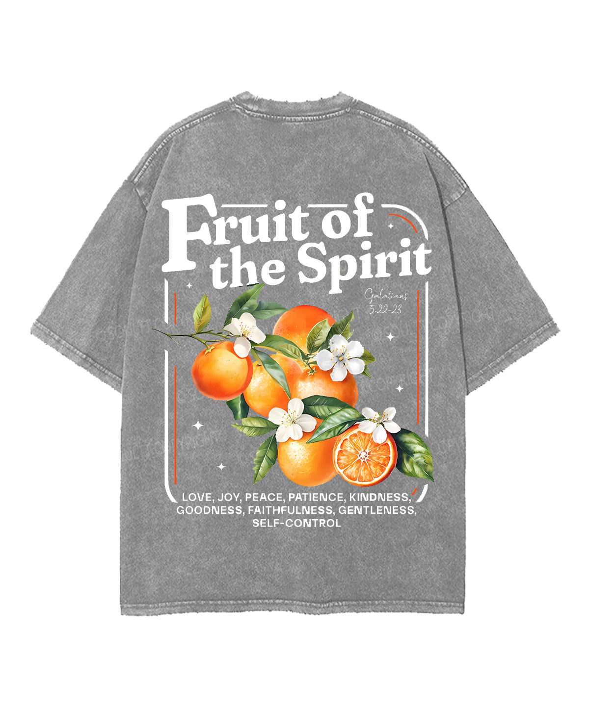 Fruit Of The Spirit Double Sided Unisex Washed Christian T-shirt