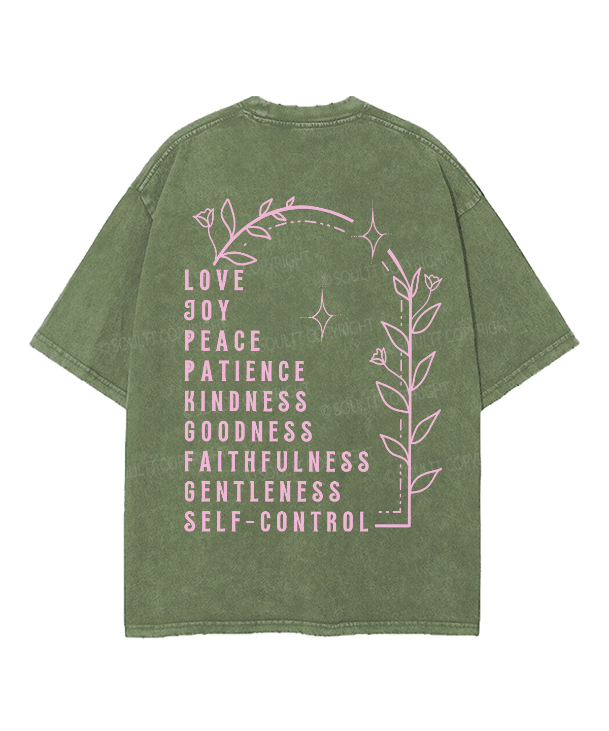 Fruit Of The Spirit Double Sided Unisex Washed Christian T-shirt