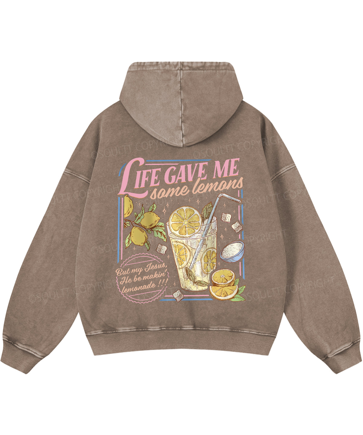 Life Gave Me Some Lemans Double Sided Washed Christian Hoodie