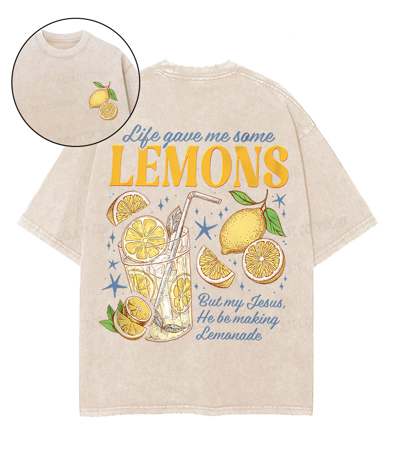 Life Gave Me Some Lemons Double Sided Unisex Washed Christian T-shirt