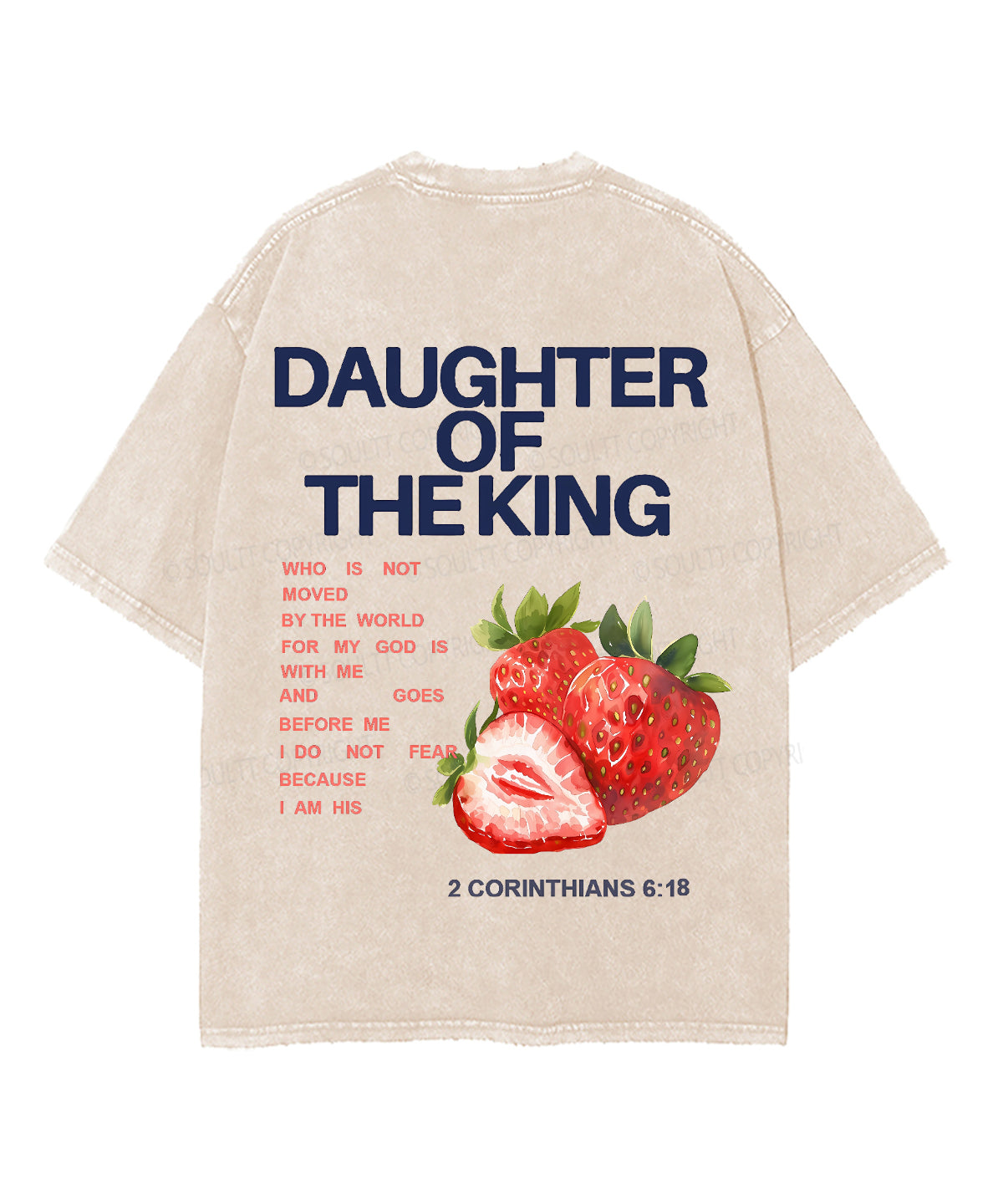 Daughter Of Theking Double Sided Unisex Washed Christian T-shirt