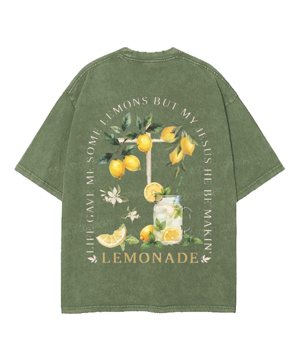 Life Gave Me Some Lemons Double Sided Unisex Washed Christian T-shirt