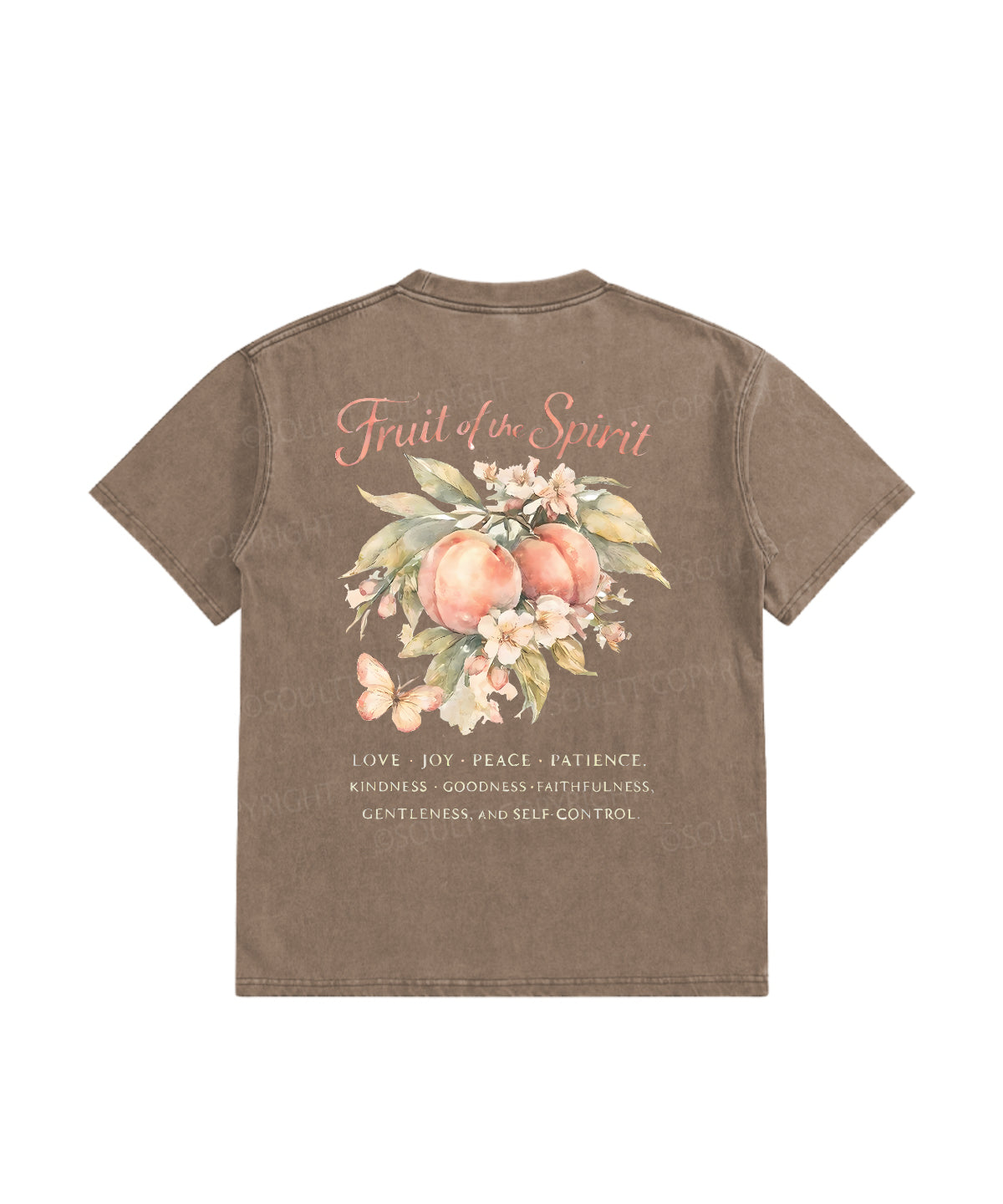 Kids Fruit Of The Spirit Double Sided Washed Christian T-shirt