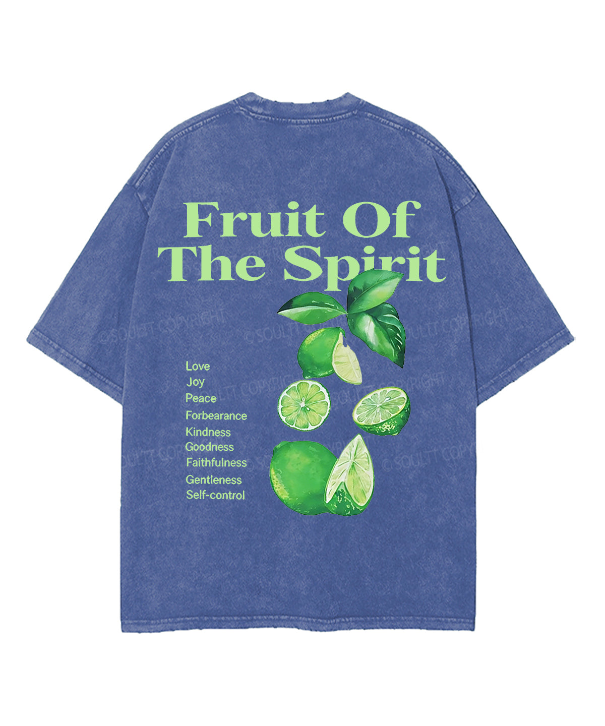 Fruit Of The Spirit Double Sided Unisex Washed Christian T-shirt