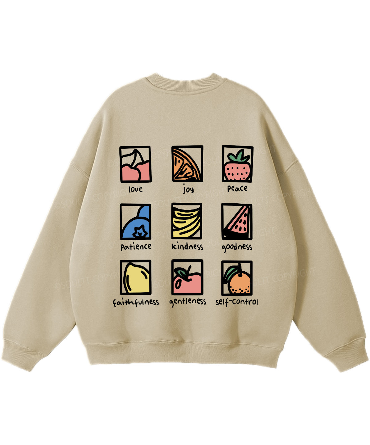 Fruit Of The Spirit Double Sided Christian Sweatshirt