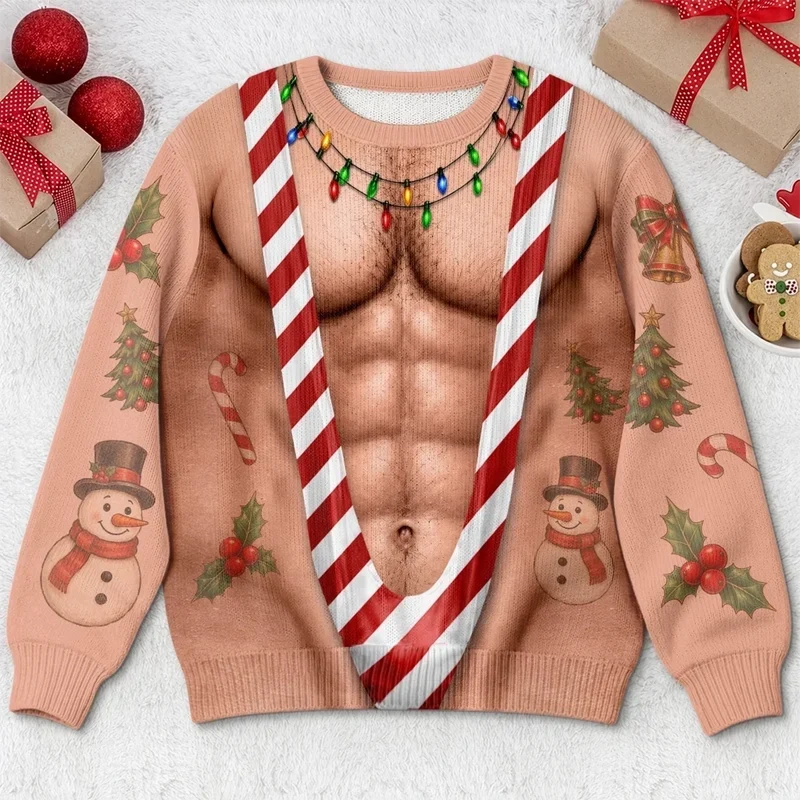 Personalized Funny Christmas Sweatshirt – Candy Cane Mankini