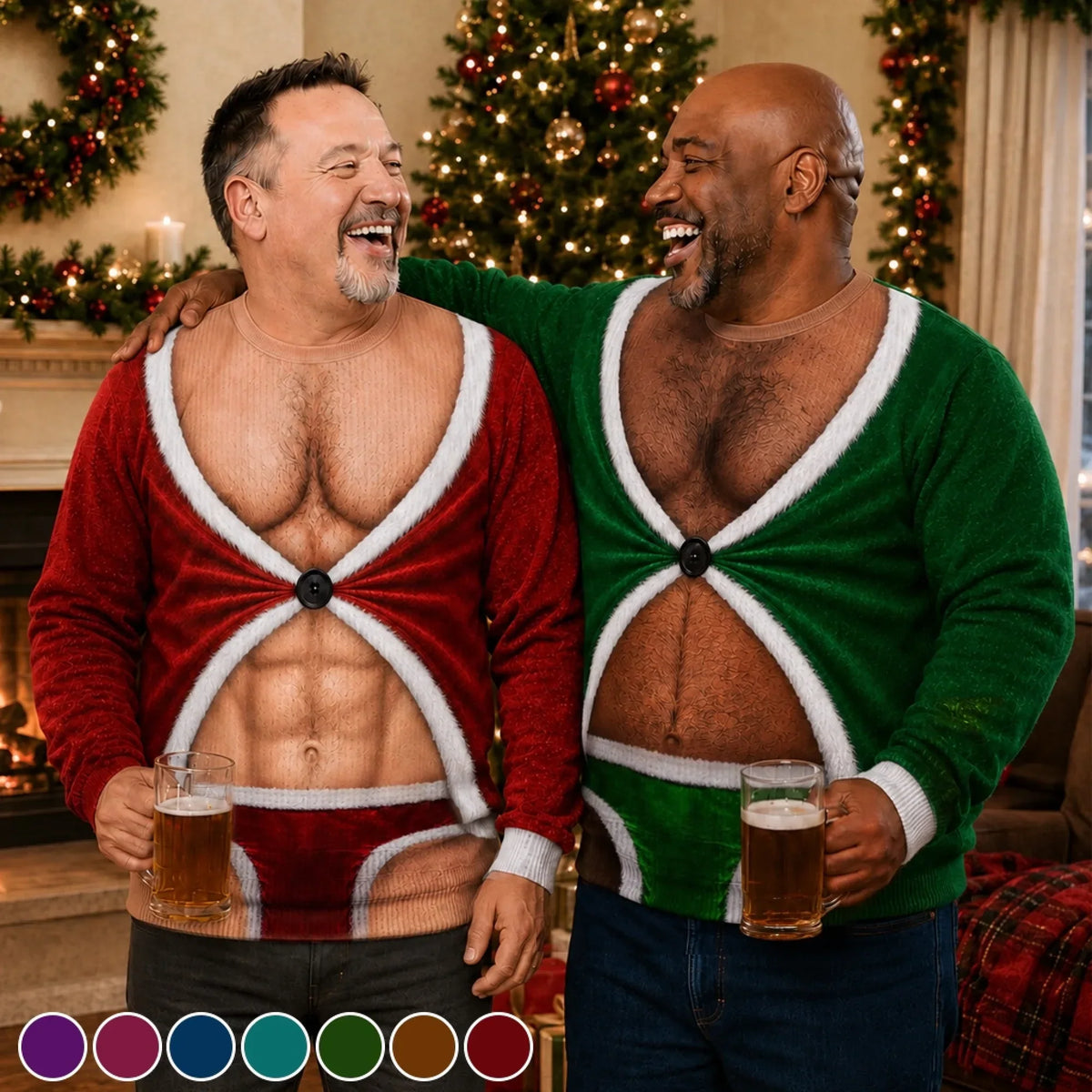 Personalized Funny Christmas Sweatshirt – Hanging On by a Thread