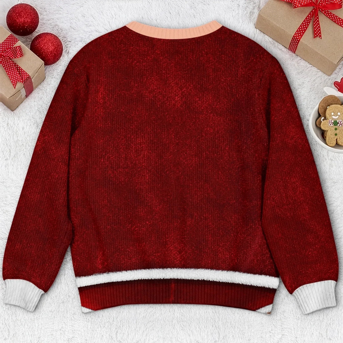 Personalized Funny Christmas Sweatshirt – Hanging On by a Thread