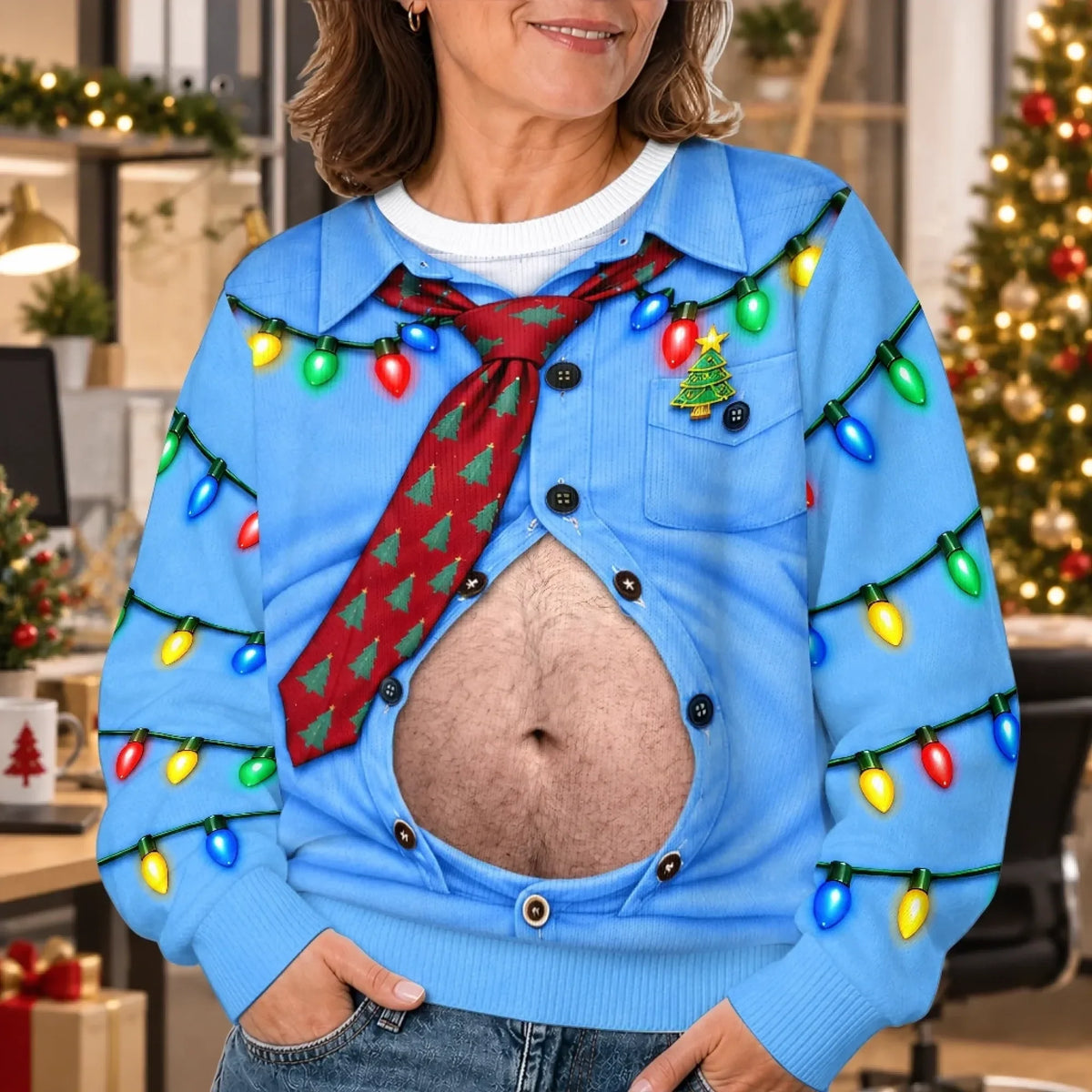 Personalized Ugly Christmas Sweater – Custom Funny Holiday Gift