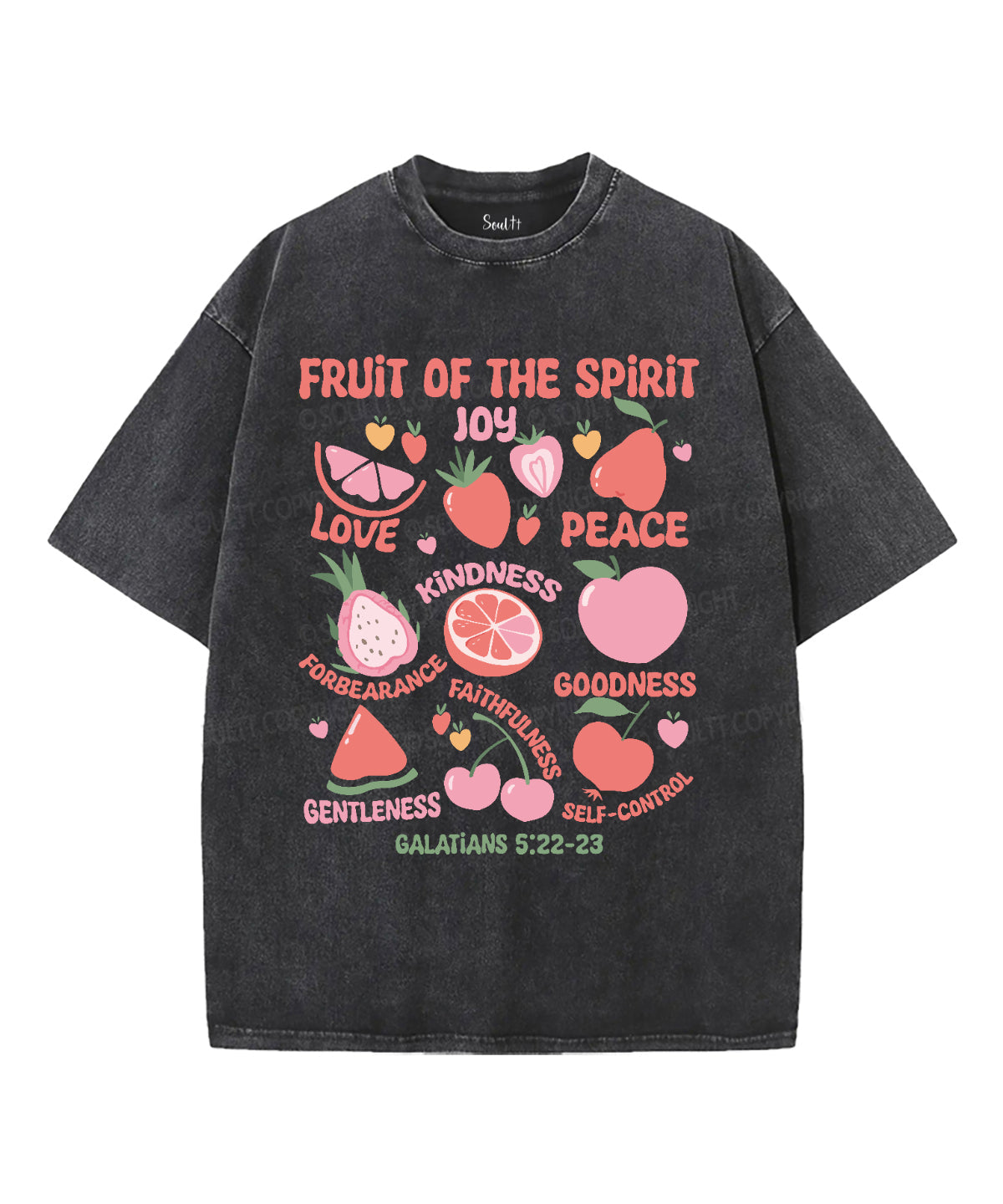 Fruit Of The Spirit Washed Christian T-shirt