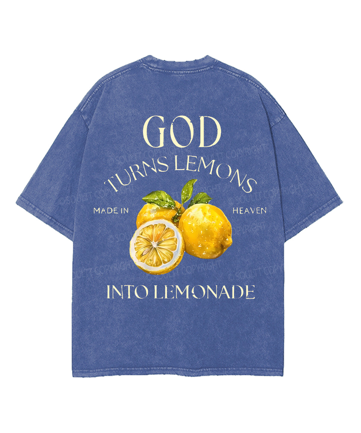 God Turns Lemons Double Sided Unisex Washed Christian T-shirt