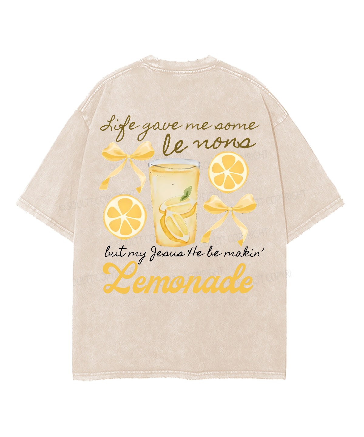 Life Gave Me Some Lemons Double Sided Unisex Washed Christian T-shirt