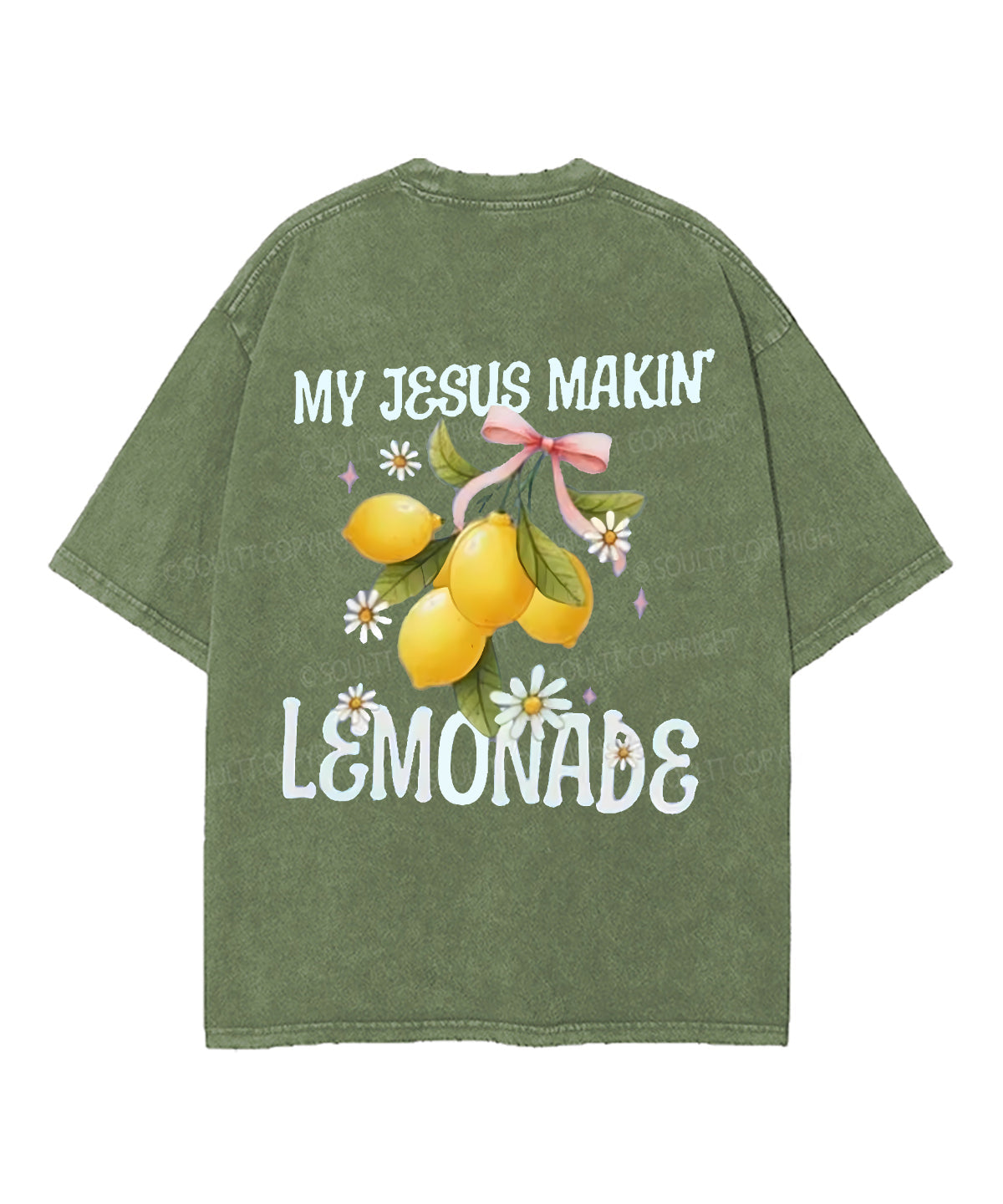 Jesus Making Lemonade Double Sided Unisex Washed Christian T-shirt