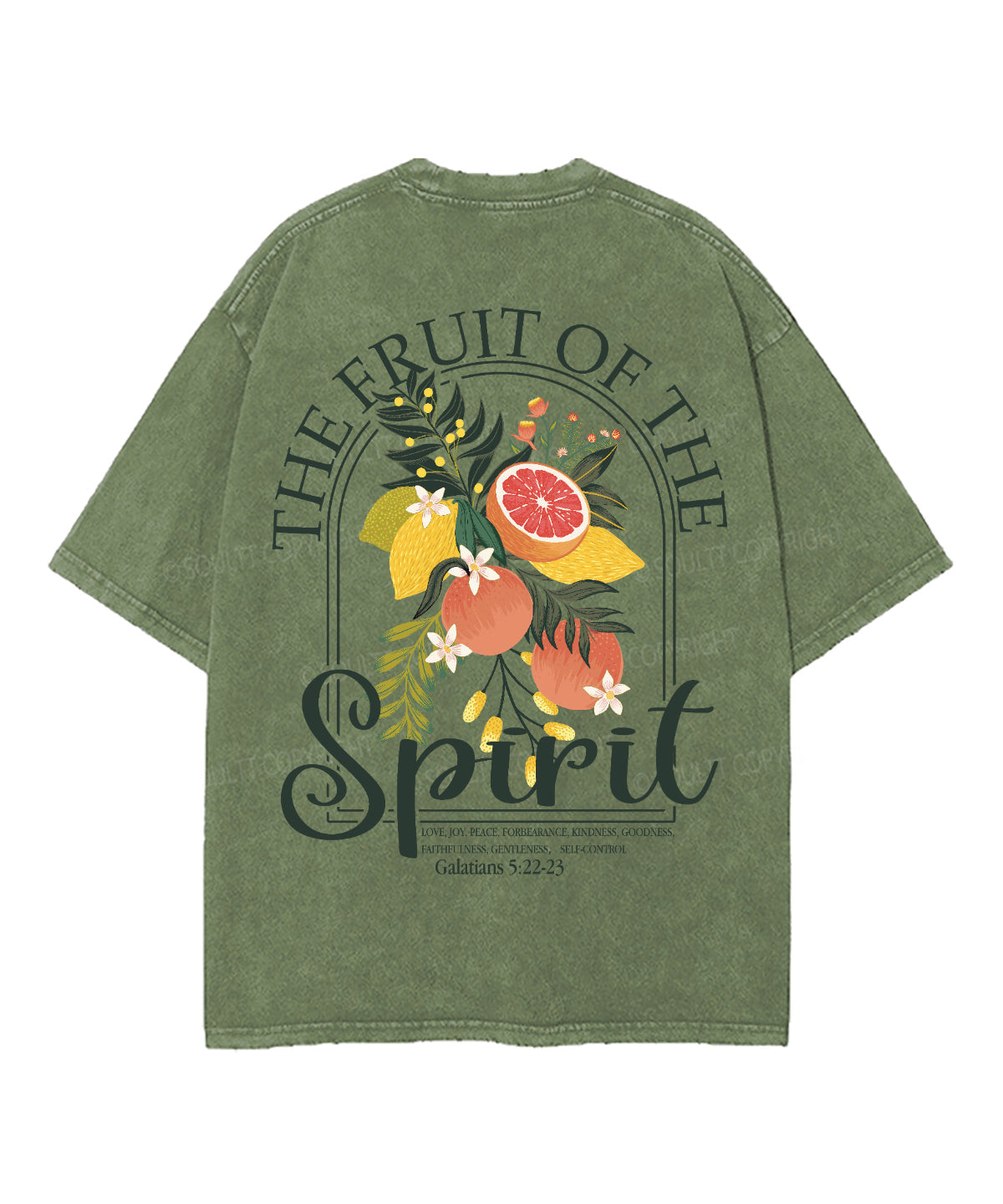 The Fruit Of The Spirit Double Sided Unisex Washed Christian T-shirt