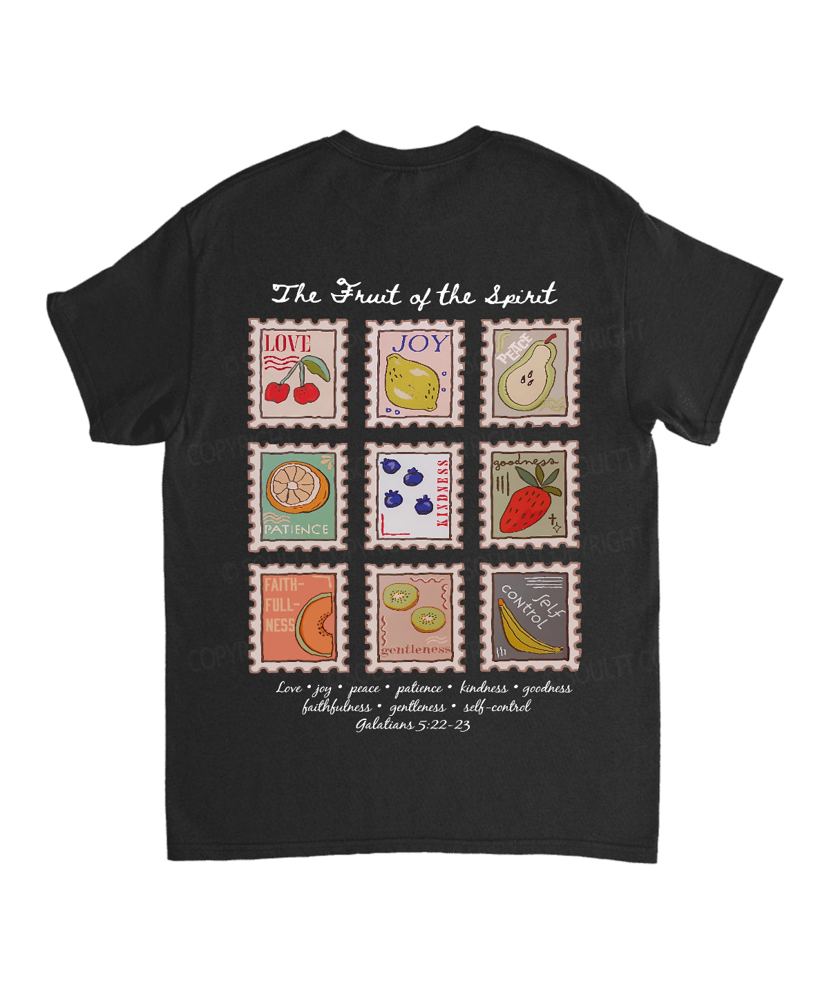Fruit Of The Spirit Double Sided Unisex Cotton Christian T-Shirt