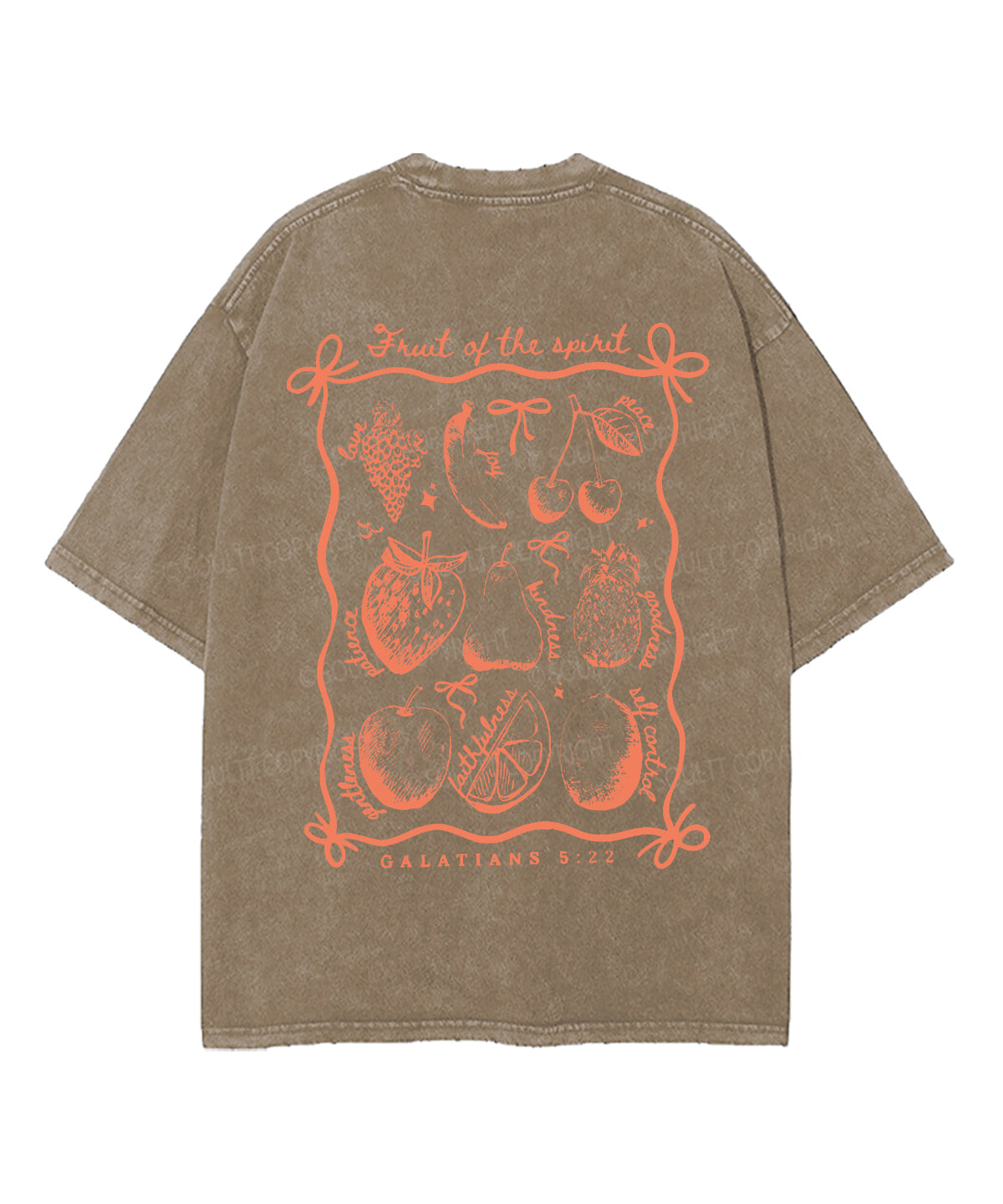 Fruit Of The Spirit Double Sided Unisex Washed Christian T-shirt