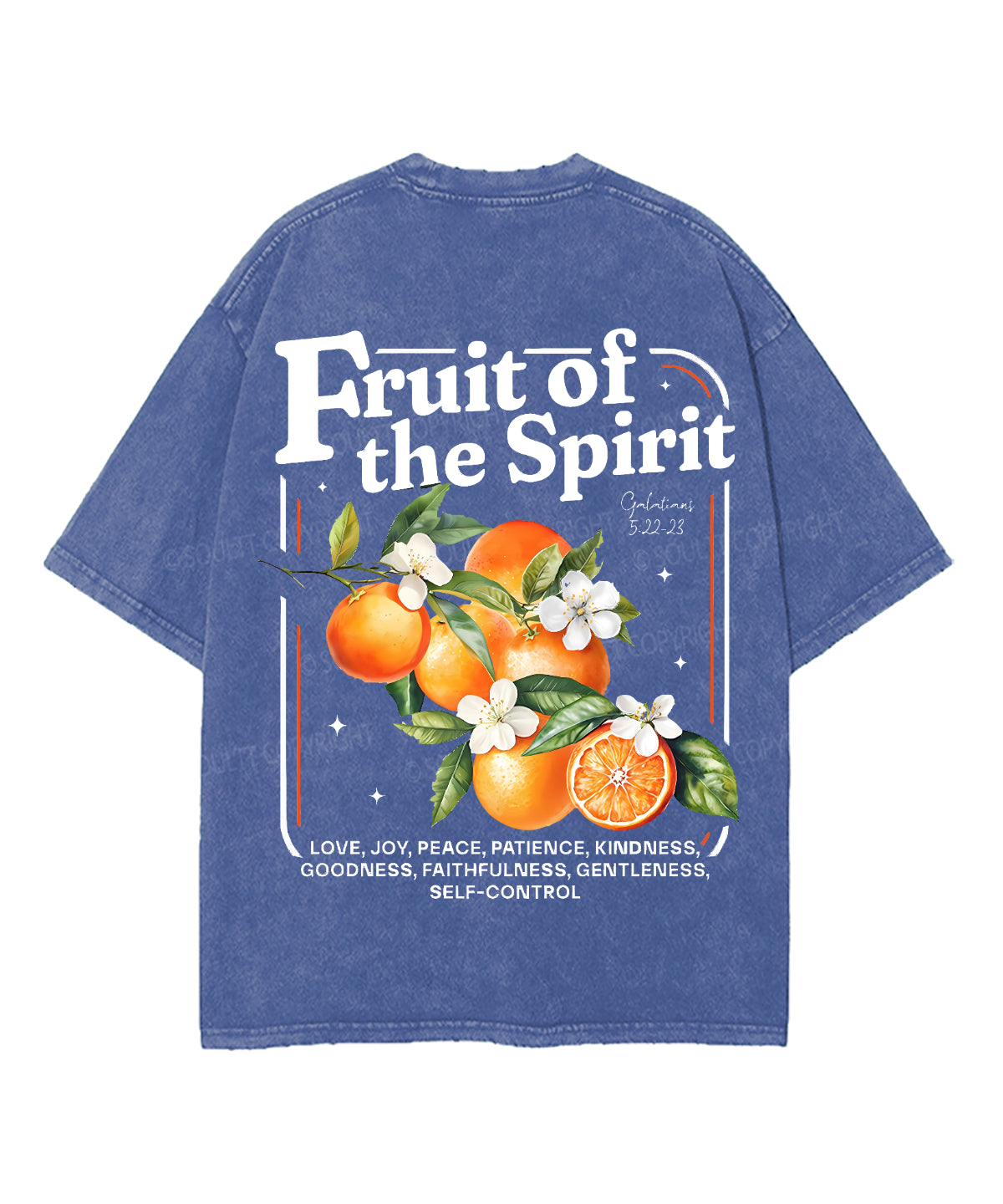 Fruit Of The Spirit Double Sided Unisex Washed Christian T-shirt