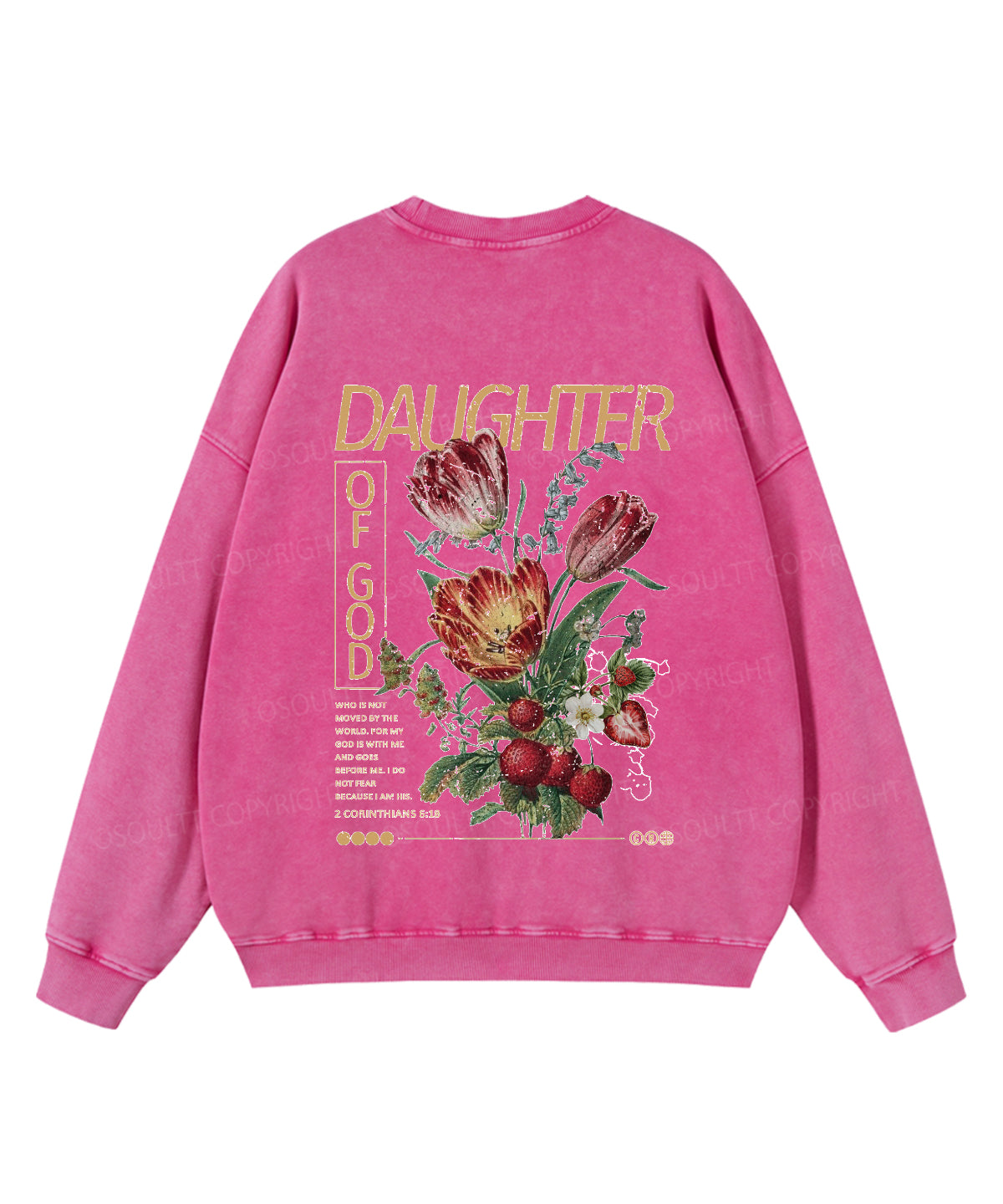 Daughter Of God Double Sided Washed Christian Sweatshirt