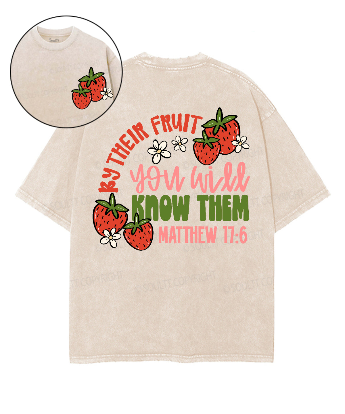 By Their Fruit Double Sided Unisex Washed Christian T-shirt