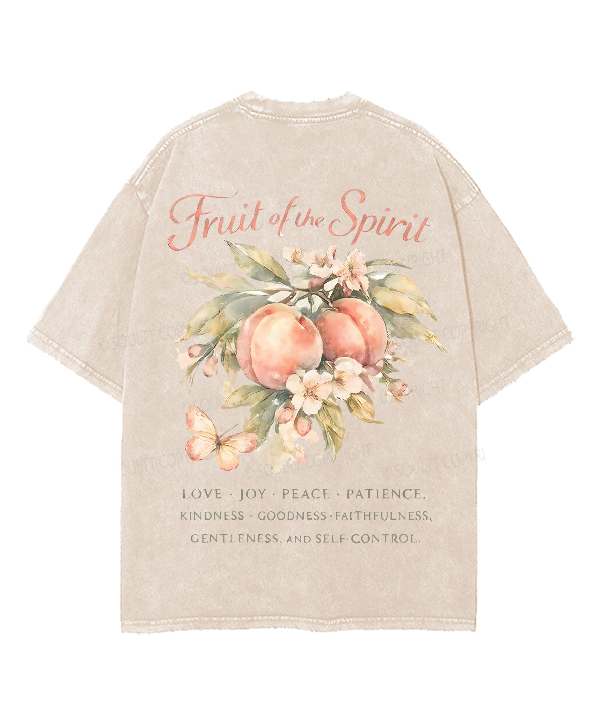 Fruit Of The Spirit Double Sided Unisex Washed Christian T-shirt