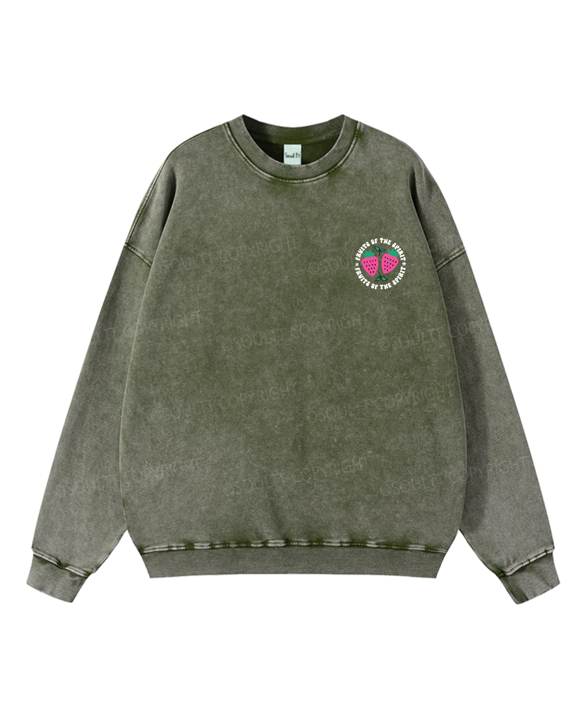 Fruits of the Spirit Double Sided Washed Christian Sweatshirt