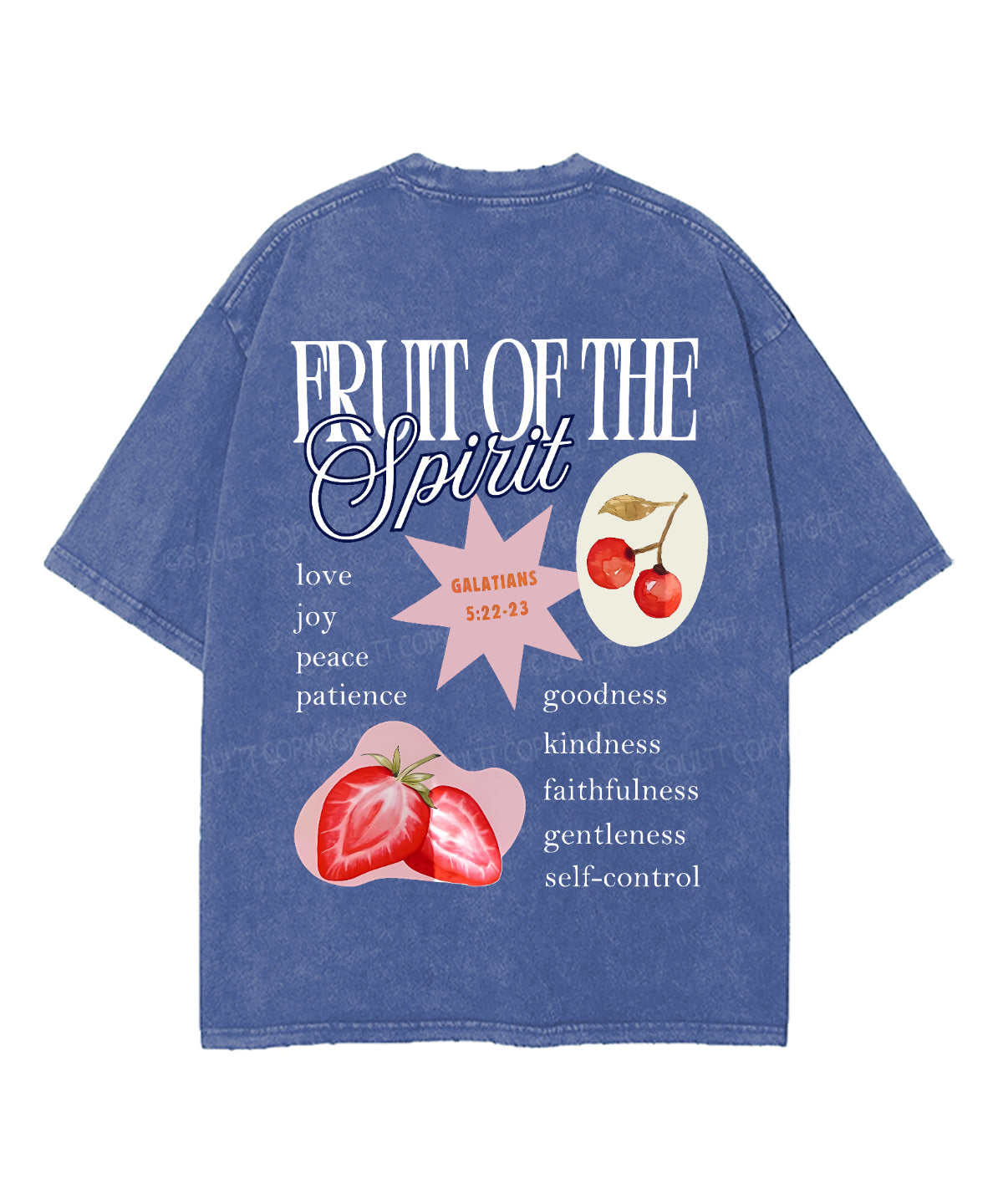 Fruit Of The Spirit Double Sided Unisex Washed Christian T-shirt