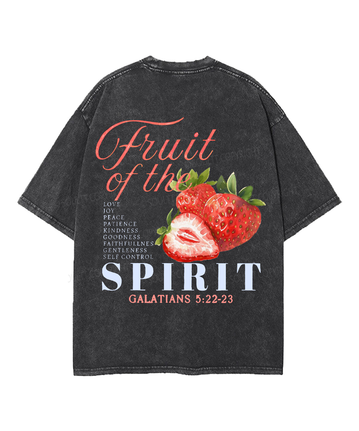 Fruit Of The Spirit Double Sided Unisex Washed Christian T-shirt