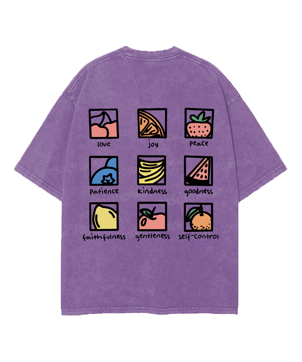 Fruit Of The Spirit Double Sided Washed Christian T-shirt