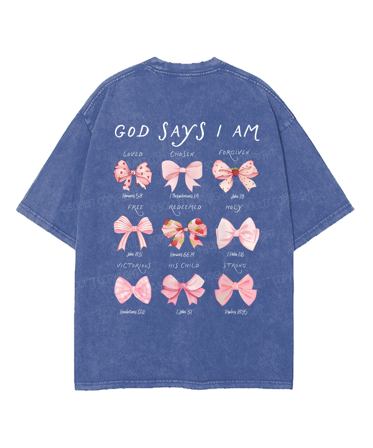 God Says I Am Double Sided Unisex Washed Christian T-shirt
