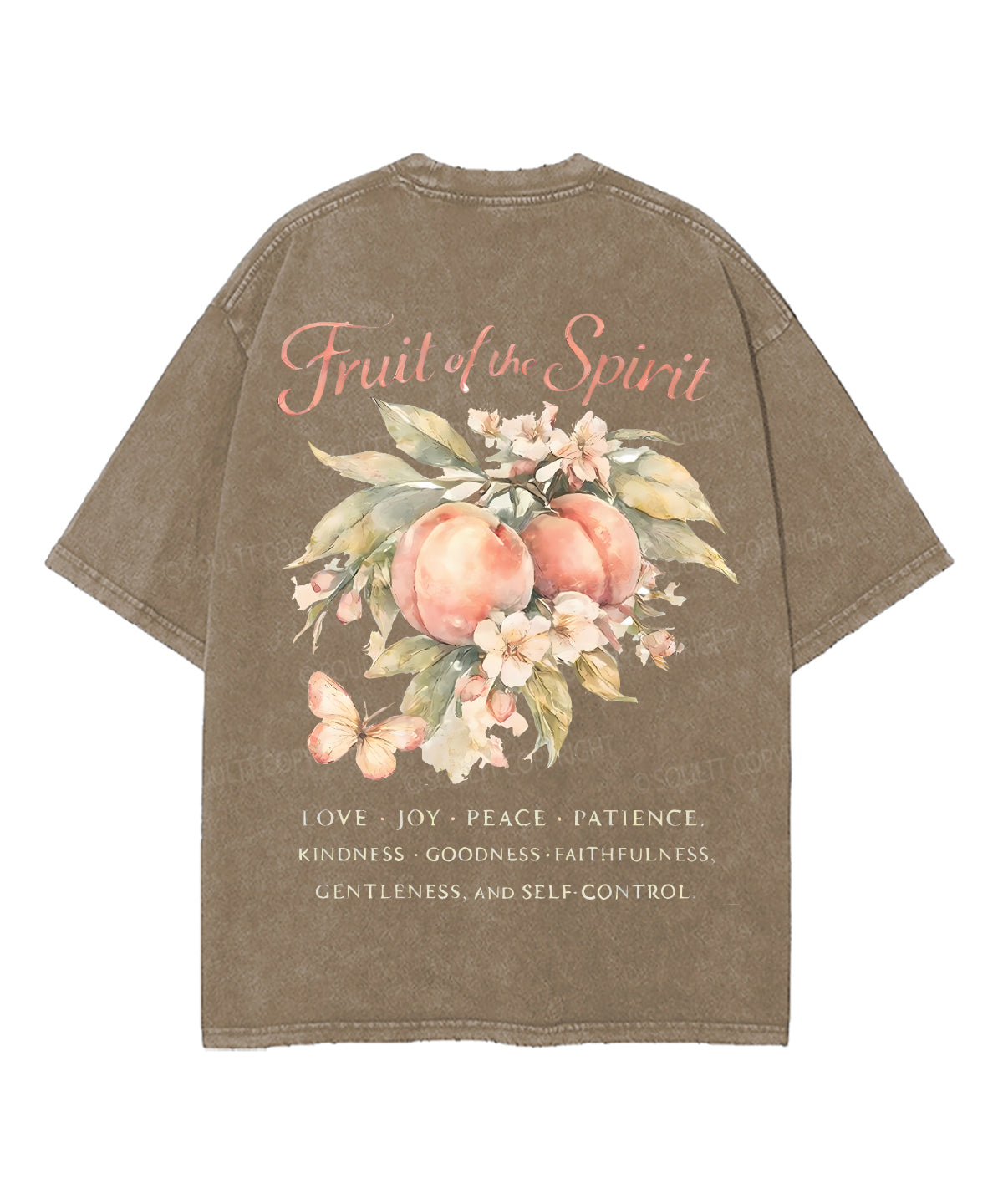 Fruit Of The Spirit Double Sided Unisex Washed Christian T-shirt