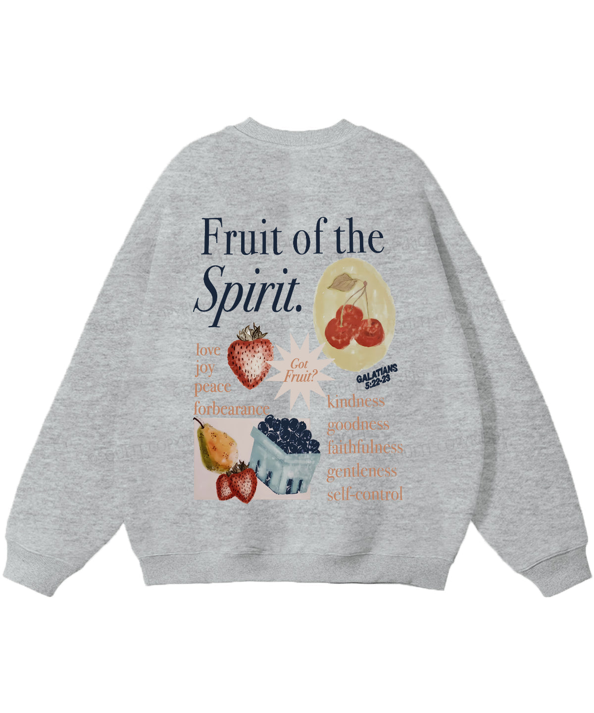 Fruit Of The Spirit Double Sided Christian Sweatshirt