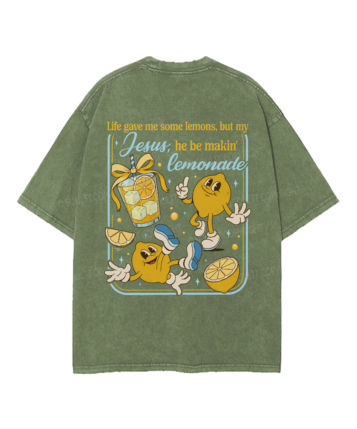 Life Give Me Some Lemons Double Sidedf Unisex Washed Christian T-shirt