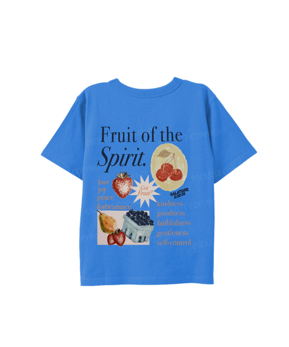 Kids Fruit Of The Spirit Double Sided Cotton Christian T-shirt