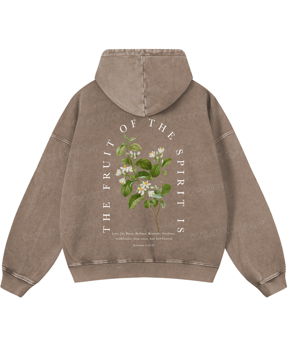 Fruit Of The Spirit Double Sided Washed Christian Hoodie