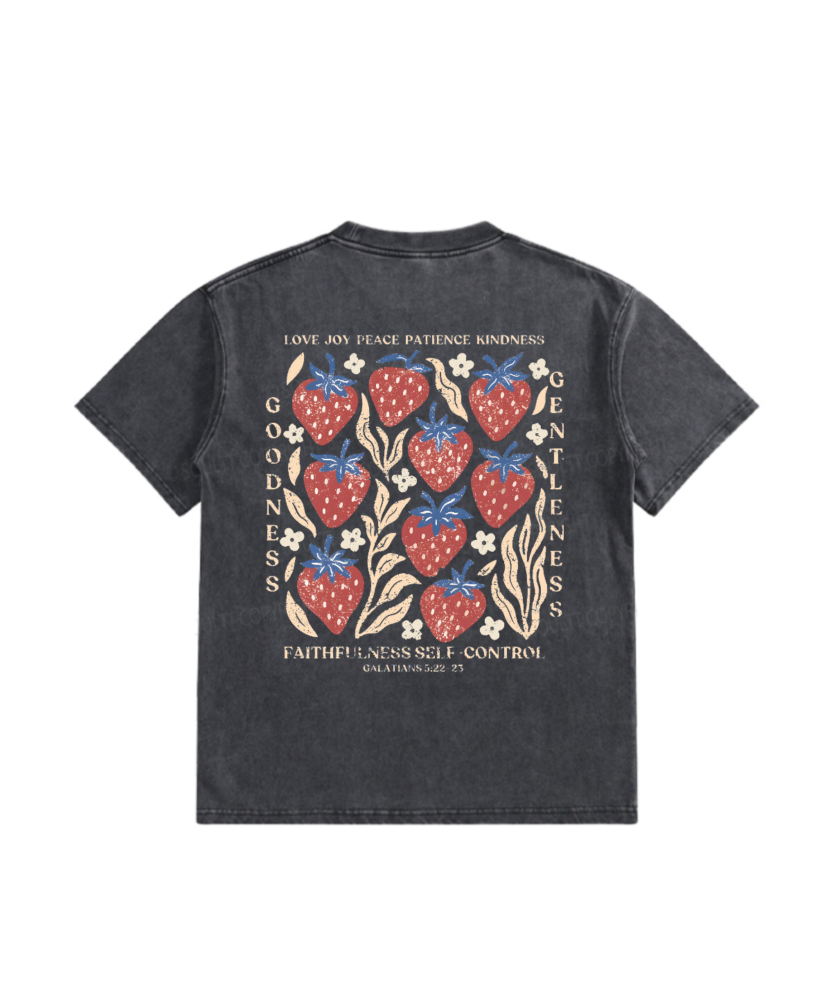 Kids Fruit Of The Spirit Double Sided Washed Christian T-shirt