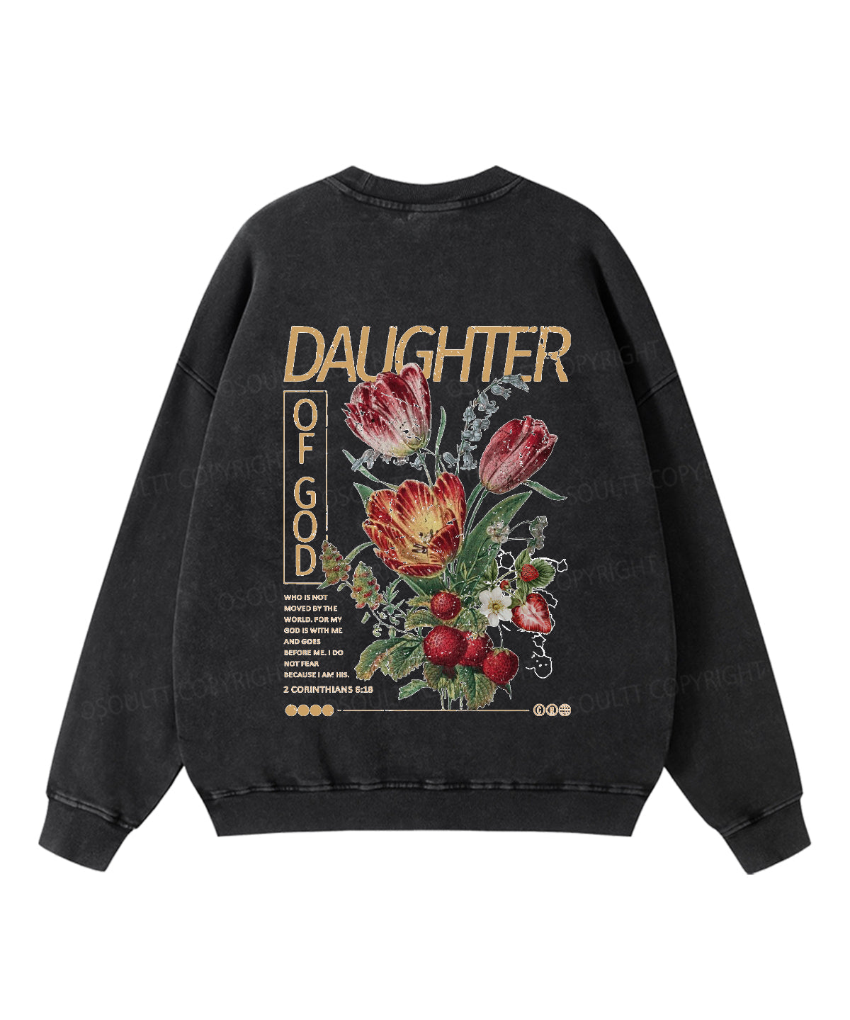 Daughter Of God Double Sided Washed Christian Sweatshirt