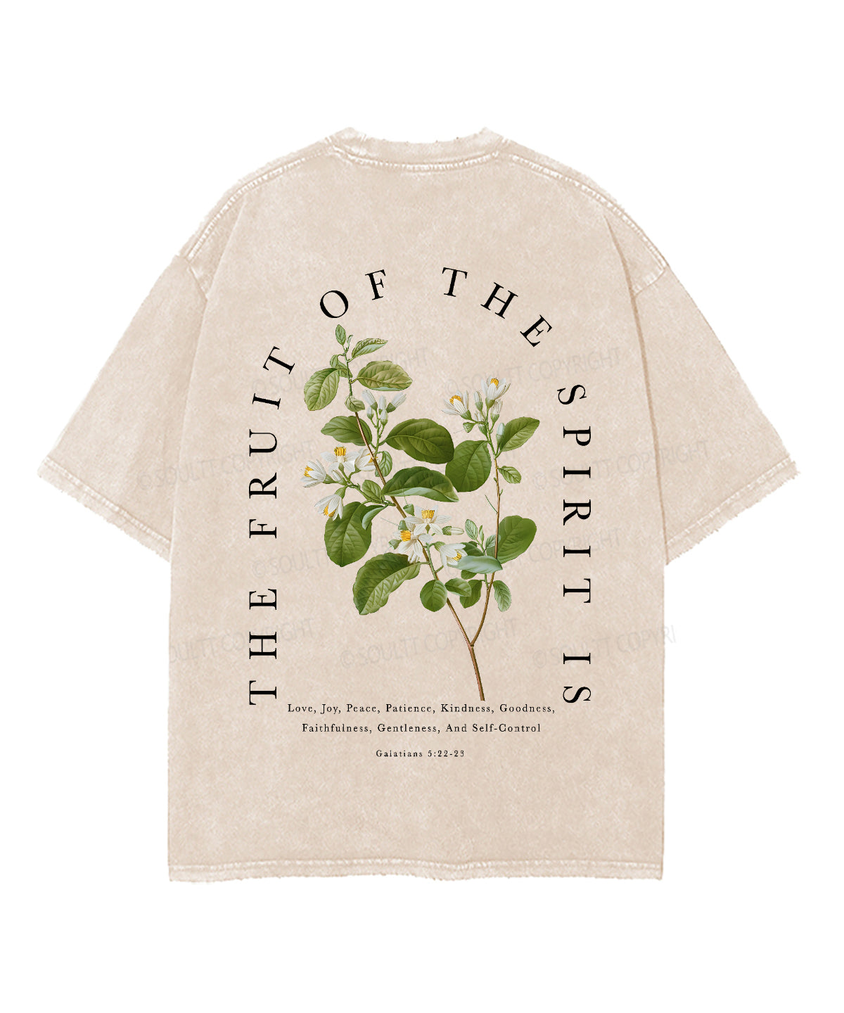Fruit Of The Spirit Double Sided Unisex Washed Christian T-shirt