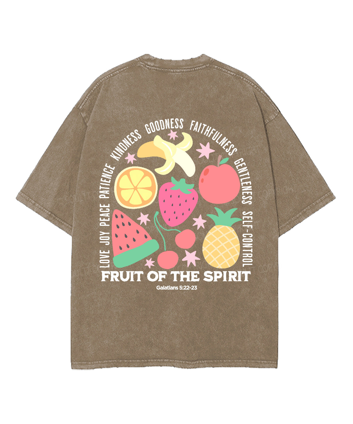Fruit Of The Spirit Double Sided Unisex Washed Christian T-shirt