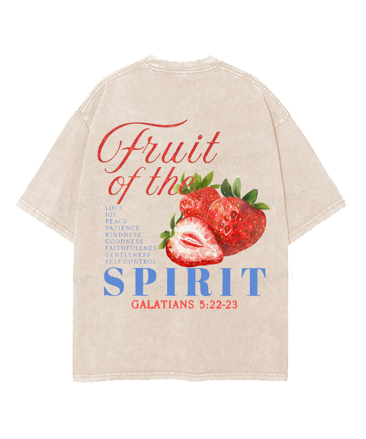 Fruit Of The Spirit Double Sided Unisex Washed Christian T-shirt