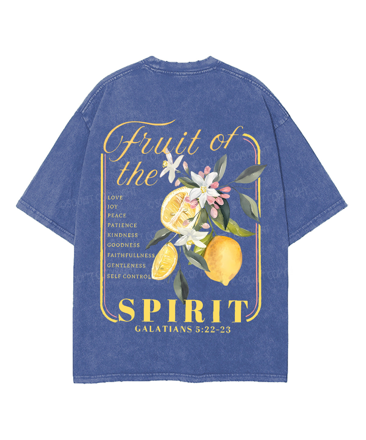 Fruit Of The Spirit Double Sided Unisex Washed Christian T-shirt