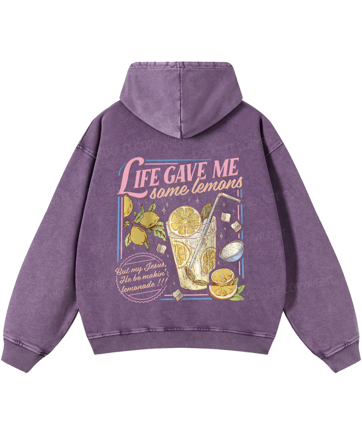 Life Gave Me Some Lemans Double Sided Washed Christian Hoodie