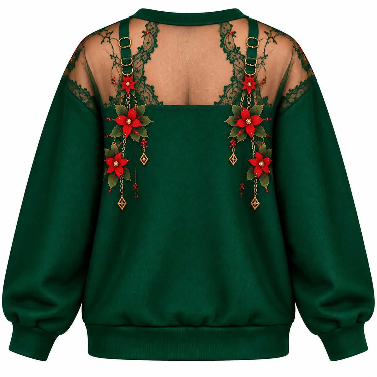 Emerald Christmas Illusion Sweatshirt & Leggings Set