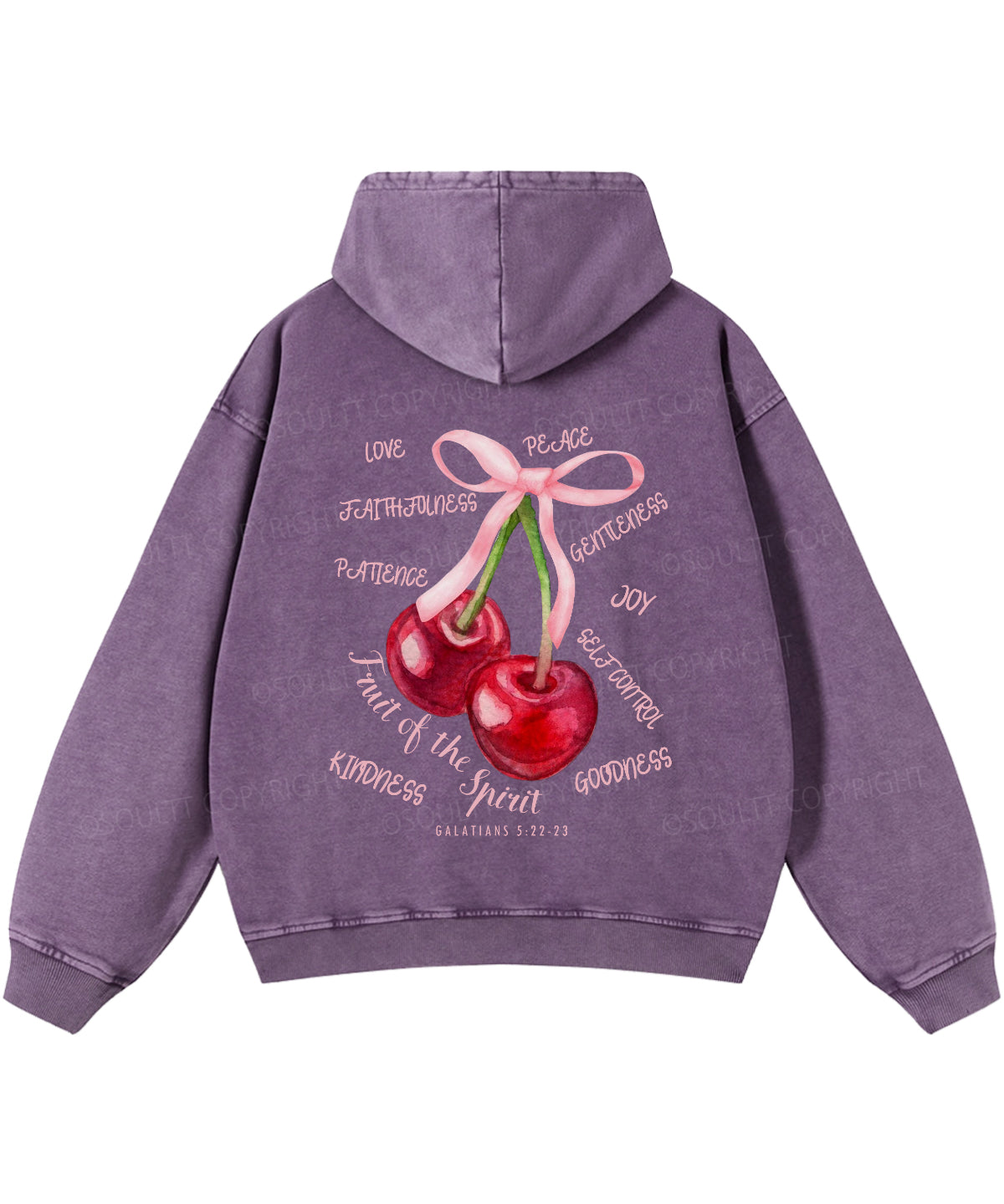 Fruit Of The Spirit Double Sided Washed Christian Hoodie