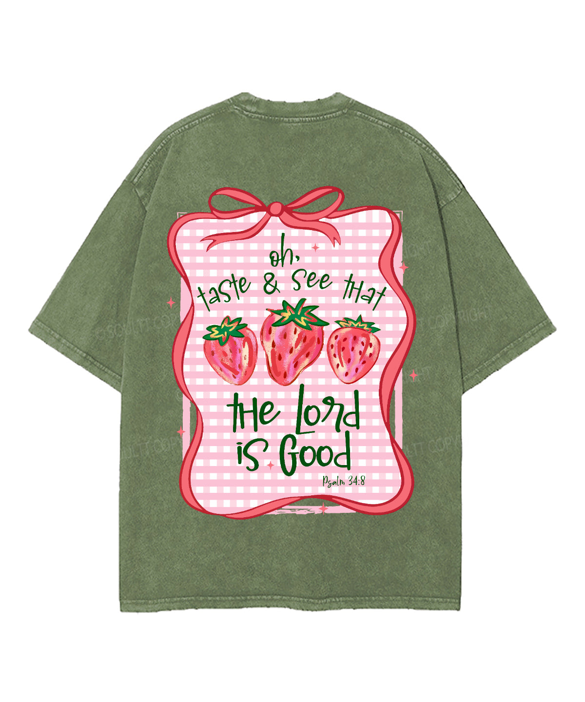 The Lord Is Good Double Sided Unisex Washed Christian T-shirt