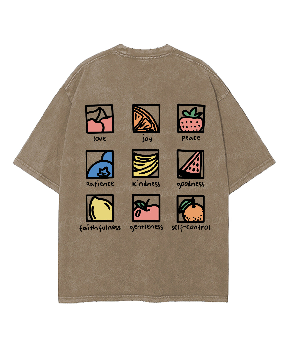 Fruit Of The Spirit Double Sided Washed Christian T-shirt