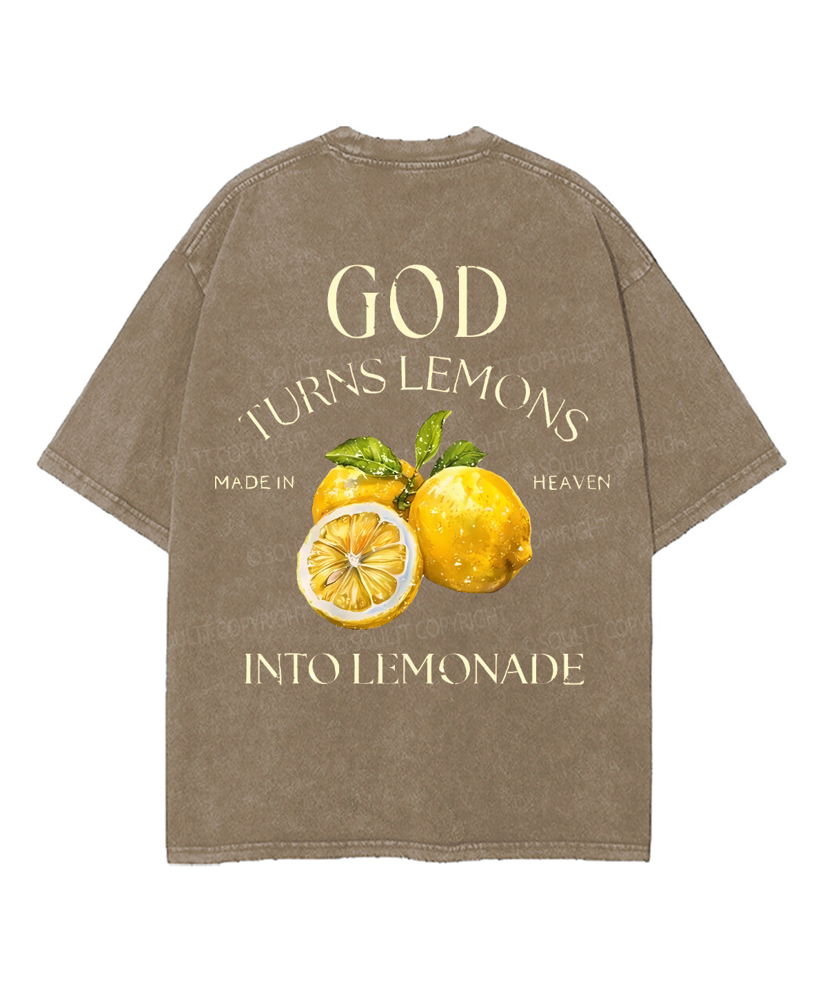 God Turns Lemons Double Sided Unisex Washed Christian T-shirt